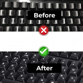 Universal English Keyboard Sticker Set – Black & White